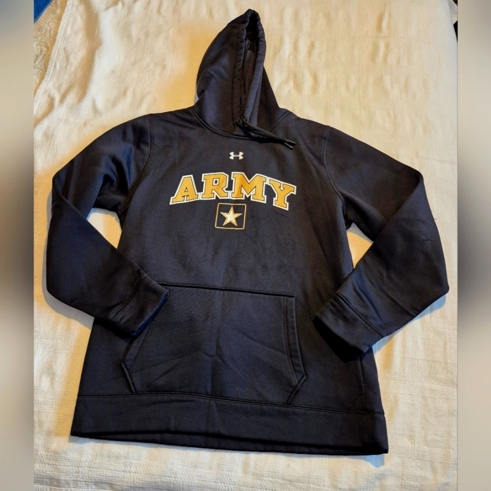 Under Armour men's size Large loose Army logo hoodie, big pocket VGUC